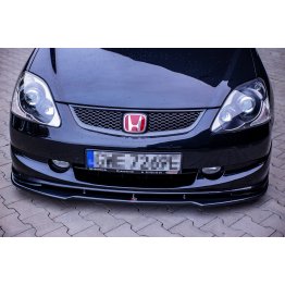 Накладка сплиттер на передний бампер на Honda Civic VII Type R / Type S